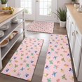 thumbnail image 2 of Pink Butterfly Colorful Wing Pattern Kitchen Rugs Sets Of 3,Kitchen Runner Rugs Non Skid Washable,Decorative Kitchen Floor Mats for Kitchen,Sink,Laundry,17"x30"+ 17"x47" + 17"x59", 2 of 6