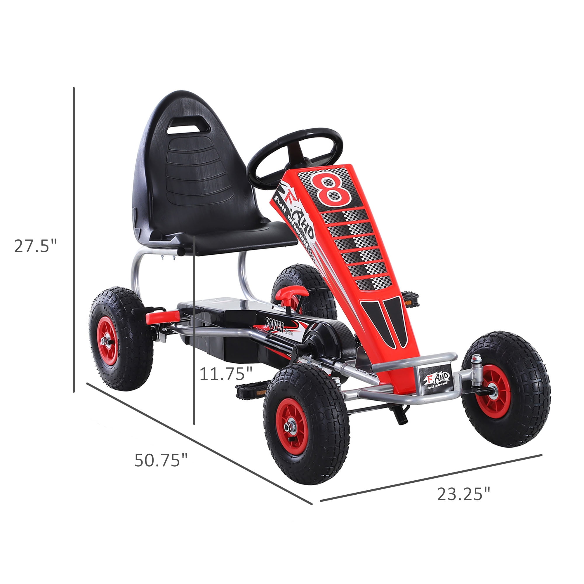 pedal go kart with rubber wheels