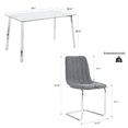 thumbnail image 3 of Sumdeal 63" Modern Minimalist Glass Dining Table Set for 4,Rectangular Dining Table and 4 Chairs,Gray, 3 of 7