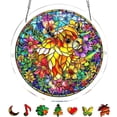 thumbnail image 2 of RICHMJ Acrylic Puzzles Suncatcher Window Hanging, 83 Pieces 7.4 Inch Sun Catcher Highland&Flower Acrylic Puzzles, Garden Decoration for Women Men Birthday Gift Home Decor (A), 2 of 9