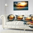 thumbnail image 3 of Designart Yellow Sunset in the Middle of Ocean - Beach Photo Throw Pillow - 12x20, 3 of 5