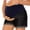 Black, variant on Trendfront Women's Maternity High Waisted Colorblock Denim Style Shorts Stretchy Casual Summer Everyday Shorts for Women