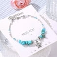 thumbnail image 4 of Tobillera personalizada con forma de estrella de mar y concha, pulsera bohemia de color turquesa para playa y océano, accesorios de joyería para mujer, 4 of 6