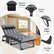 MOPHOTO 5-Position Folding Lounge Chair, Portable Outdoor Folding Chaise Lounge Chair for Sun Tanning, Folding Cot, Perfect for Pool Beach Patio Sunbathing