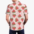 thumbnail image 4 of Balery Hand Drawn Watermelon Printed Men’s Short Sleeve Polo Shirt, Midweight Men's Shirt,Golf Polo shirts -Small, 4 of 9