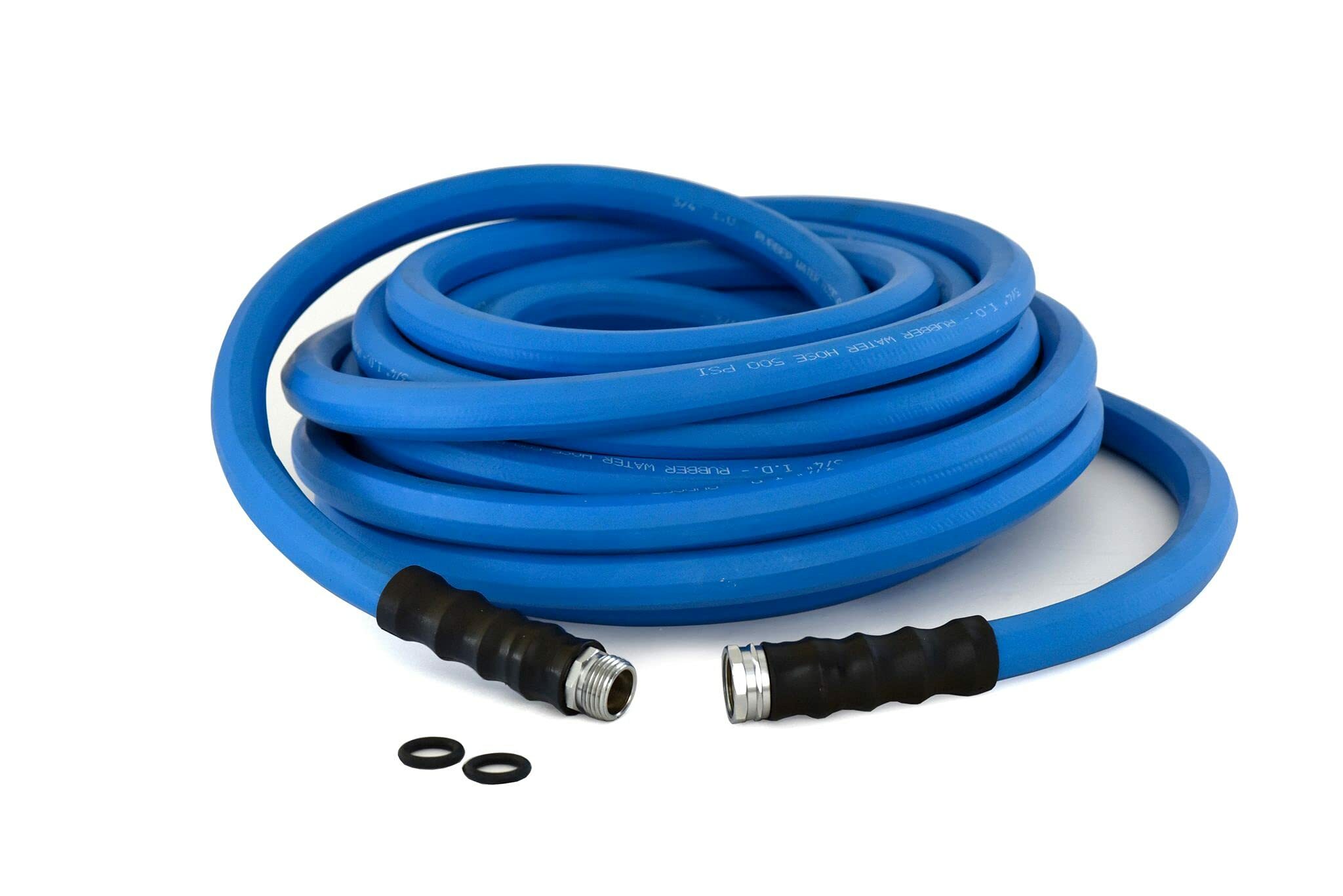 BluBird BluSeal 3/4" Lawn Garden Water Hose Hot/ Cold Lightweight Professional Grade 100% Rubber Hose - 50 Feet