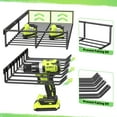 thumbnail image 4 of Yeabett Power Tool Organizer, 2 Layers Storage Rack with 4 Drill Holders, Heavy Duty Metal Floating Tool Shelf Garage Wall Mounted, 4 of 7