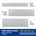 thumbnail image 3 of Brad Nails WORKPRO, calibre 18, 2 pulgadas/1-1/4 pulgadas/3/4 pulgadas, 6000 unidades, 3 of 6
