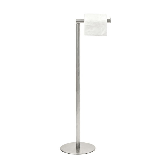 GARITIN Freestanding Toilet Paper Holder Stand, Stainless Steel Toilet Paper Roll Holder with 4‑Roll Reserve Storage, Bathroom Floor Toilet Paper Organizer