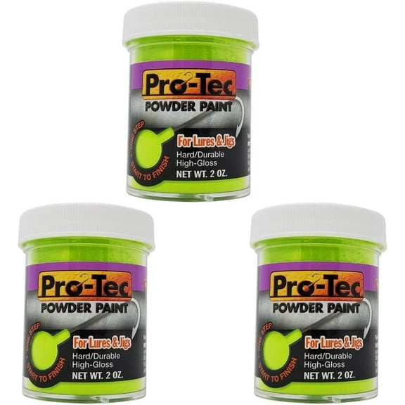 Welch Products 3 Packs of 2oz Pro-Tec Jigs and Lures Powder Paints, Jig Head Fishing Paint, Fishing Lure Paint - High Gloss Powder Coating Paint
