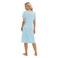 thumbnail image 5 of EFINNY Women's Nightgown Short Sleeve Soft Comfy Sleepwear with Pockets Henley Neck Button Down Nightdress Retro Polka Dot Nightshirt, S-XXL, 5 of 6