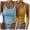 Light Blue, variant on JIUKE 2PC Crop Tank Tops for Women Ribbed Knit Summer Camisole Tops Solid Color Casual Slim Fitted Going out Tops
