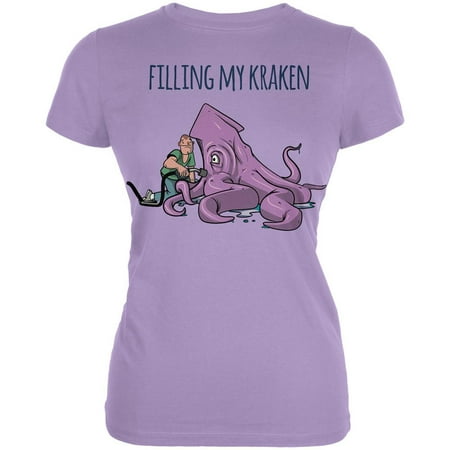 Filling My Kraken Lavender Juniors Soft T-Shirt - X-Large