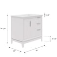 thumbnail image 2 of Water Creation Elizabeth 36" Wood Single Bathroom Vanity in Pure White/Chrome, 2 of 12