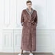 thumbnail image 1 of Batas de baño para hombre, estilo pareja, con paneles de contraste, camisón de invierno con cinturón, pijama para hombre, 1 of 3