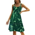 thumbnail image 1 of Green Space Map Back Lacing Backless Dress Square Neck Dress Fashion Design Large Size Loose Dress Space Map Futuristic Green, 1 of 5