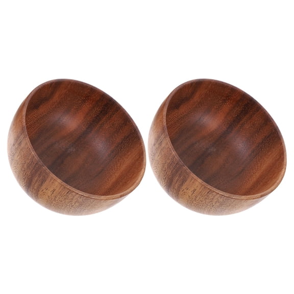 LOLIPPYY Assorted Color Wood Bowl Set for Kitchen Use Lightweight Smooth Serving Wooden Salad and Soup Bowls 2Pcs
