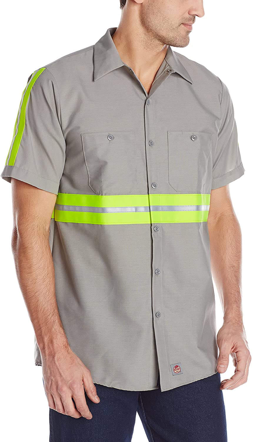 Red Kap Men's Industrial 2 Piece Lined Collar Work Shirt 