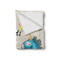 thumbnail image 2 of Cartoon Soft Flannel Fleece Throw Blanket, Unicorn Dreaming Rainbow Myst Epic Creature Pony Grace Artwork, Cozy Plush for Indoor and Outdoor Use, 60" x 80", Cream Blue Black, by Ambesonne, 2 of 6