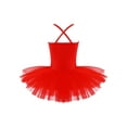 thumbnail image 2 of Runhomal Little Big Girls Sequins Ballet Dance Tutu Dress Ballerina Swan Costume Gymnastic Leotard Red M, 2 of 6