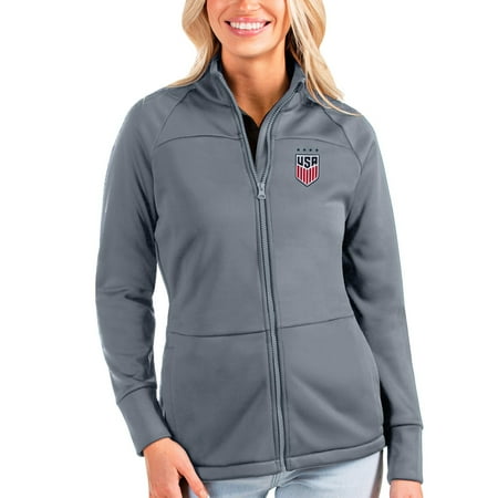 Women's Antigua Steel USWNT Links Golf Full-Zip Jacket