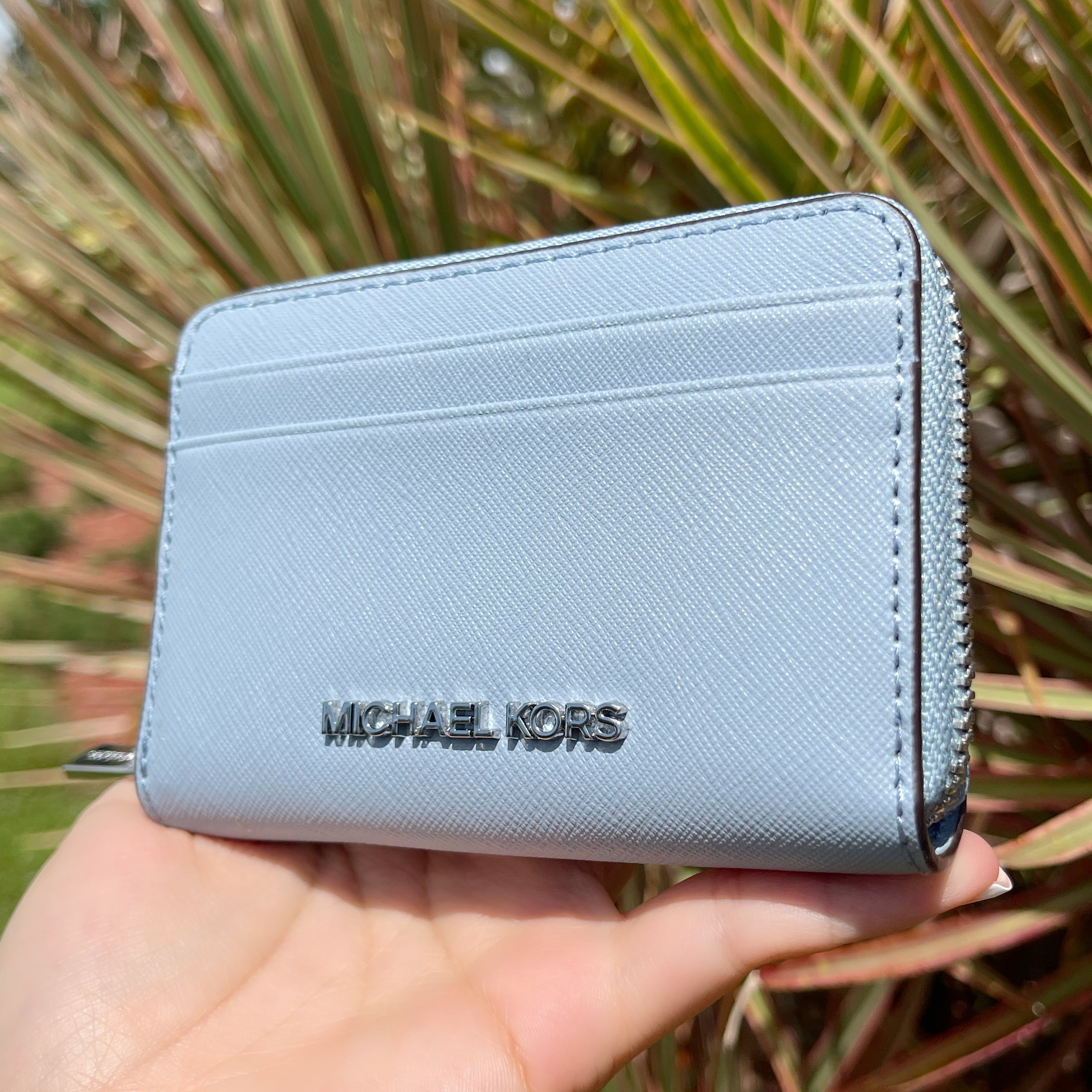 Michael Kors Jet Set Medium Zip Around Leather Card Case Wallet