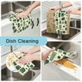 thumbnail image 2 of Yayeee 6 Pack Kitchen Dish Cloths for Washing Dishes Soft Absorbent Microfiber Towels, Green Geometric, 2 of 9