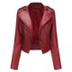 thumbnail image 1 of Chaqueta de cuero pequeña para primavera y otoño, chaqueta de imitación de PU, Chaqueta corta ajustada para motocicleta para mujer, chaqueta ajustada para motocicleta XL 2024, 1 of 5