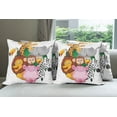 thumbnail image 6 of Ambesonne Colorful Throw Pillow Cover 4 Pack, Exotic Savannah Animals, 16", Multicolor, 6 of 7
