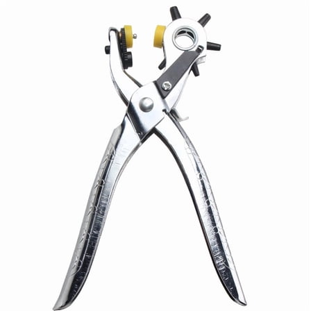Staninless Steel 3-In-1 Grommet Eyelet Pliers Tool with Hole Puncher Platinum 21.5x10cm