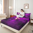 thumbnail image 3 of Feelyou Halloween Moth Bed Sheets, Spooky Butterflu Animal Full Size Sheets, Violet Purple, 4-Piece, 1 Flat Sheet, 1 Fitted Sheet and 2 Pillowcases, 3 of 5