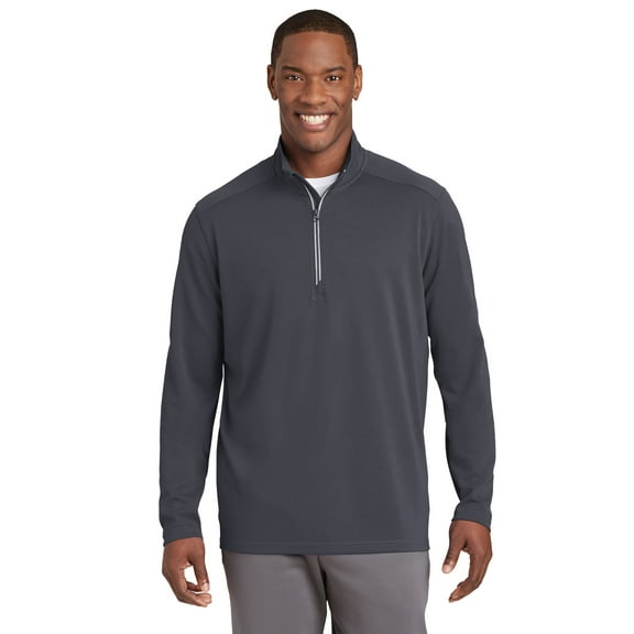 Sport-Tek Sport Wick Textured 1/4 Zip Pullover-S (Iron Grey)