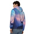 thumbnail image 4 of Uemuo Night Sky Elk for Men's Fashion Full-zip Hoodies & Sweatshirts with Kangaroo Pocket, Zip-up Hooded Sweatshirt, Moisture Wicking & Breathable-Small, 4 of 5