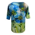 thumbnail image 3 of Birdeem Mode Femme Blouse à Manches Courtes Imprimée Col en V T-Shirt d'Été, 3 of 5