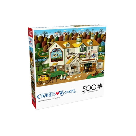 Buffalo Games Charles Wysocki The Farm 500-Piece Interlocking Jigsaw Puzzle for Adults Ages 14 