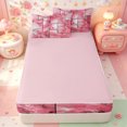 thumbnail image 4 of meiyoeat Pink Marble Patchwork Art Zipper Twin Comforter Sets with Fitted Sheet and 2 Pillowcases,Abstract Geometric Print Zipper Bedding Set,Pink Reversible,4-Piece, 4 of 7