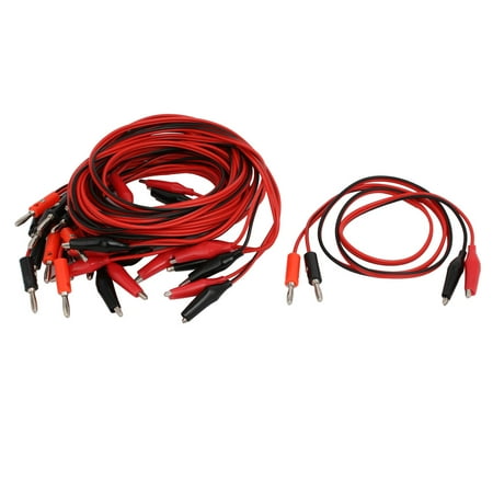 - Uxcell 10 Pairs Double Alligator Connector Cable Jumper Wire Test Leads 1m Length