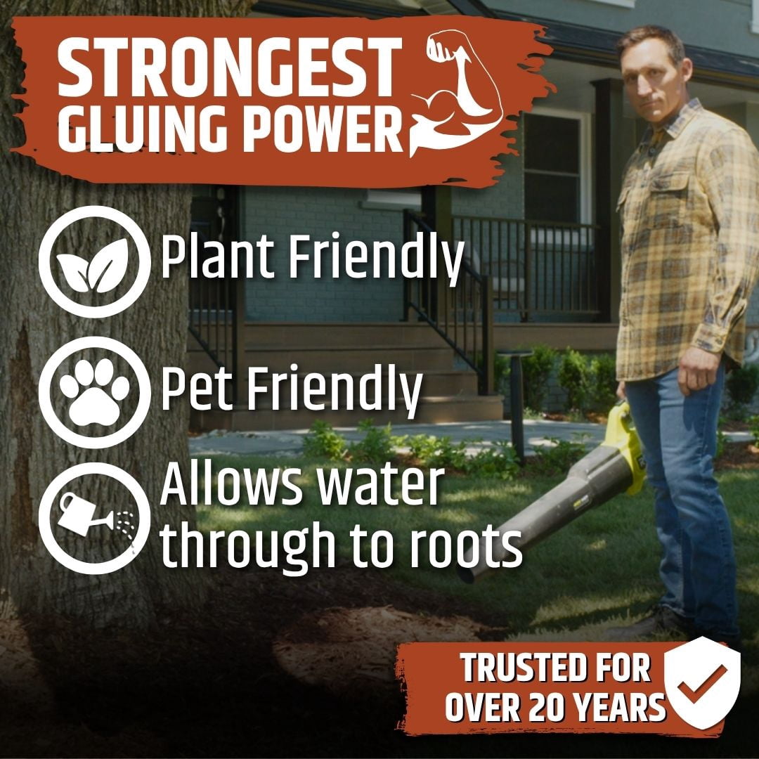 Liquid Rubber Clear Mulch Glue Pre-Mixed 1 Gallon, 50 Sq ft Coverage, Weatherproof