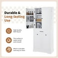 thumbnail image 4 of 72.6" Tall Bathroom Storage Cabinet with Tilt-Out Laundry Hamper, Freestanding Cabinet with Door Shelf and Drawer, Large Storage Cabinet for Bathroom Laundry Room, White, 4 of 9