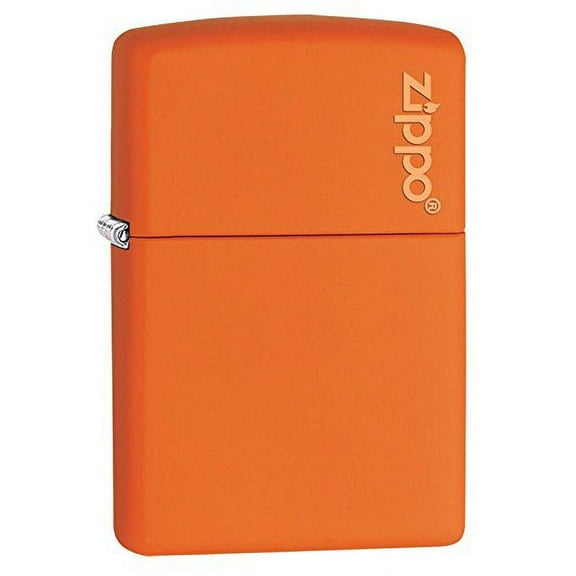 Zippo Lighter - Personalized Message Engraved on Backside Customized Orange Matte with Logo Windproof Lighter #231ZL