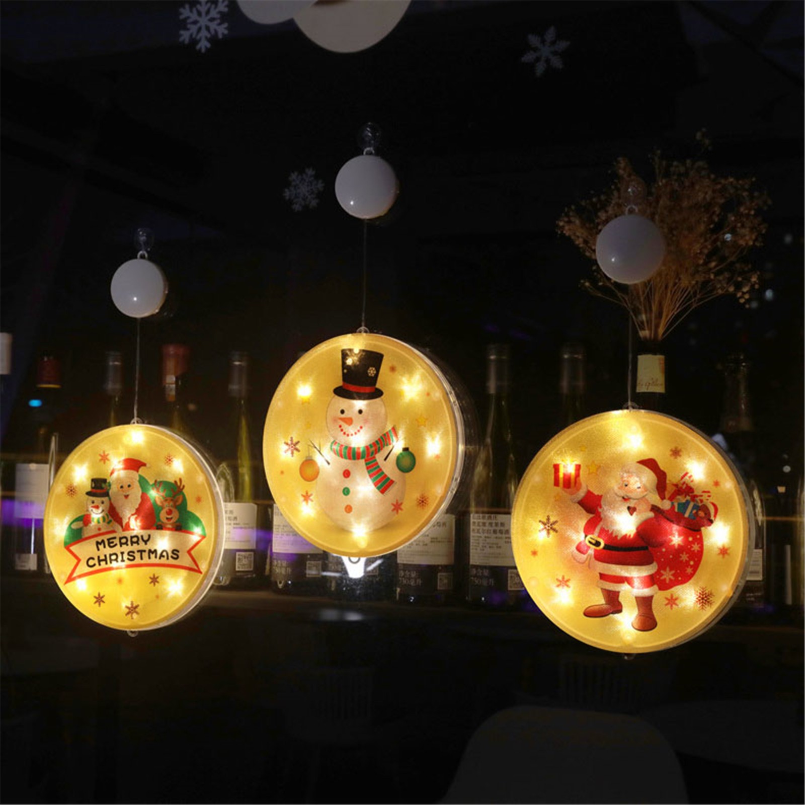 Battery Powered Christmas Window Decorations With Lighted LED Lights ...