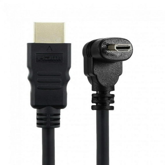 CY Down Angled 90 Degree Micro HDMI to HDMI Male HDTV Cable for Cell Phone Tablet Camera