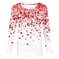thumbnail image 3 of Cameland Chandails de la Saint-Valentin à Manches 3/4 à Col Rond pour Femmes, Décontractés, Mignons, à Imprimé de Cœur, T-Shirt, Grande Taille, Chandails à Enfiler, 3 of 3