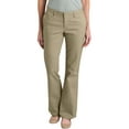 thumbnail image 1 of Dickies Womens Slim Fit Bootcut Stretch Twill Pants, 4 Short, Desert Sand, 1 of 2