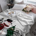 thumbnail image 3 of Christmas Snowman Throw Flannel Blanket 60x80In Green Buffalo Plaid Xmas Tree Grey Super Soft Cozy Bed Blanket, Lightweight Plush Fuzzy Bed Throw for Bedroom Sofa Couch Living Room, 3 of 4
