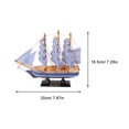 thumbnail image 4 of Wooden Sailing Ship Mediterranean Style Home Decoration Handmade Carved Nautical Boat Model Gift, 4 of 8