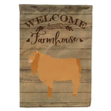 Carolines Treasures CK6829CHF American Lamancha Goat Welcome Canvas House Size Outdoor-Flags, Multicolor