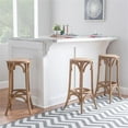 thumbnail image 2 of Riverbay Furniture 30" Round Retro Wood Backless Bar Stool in Washed Brown, 2 of 13