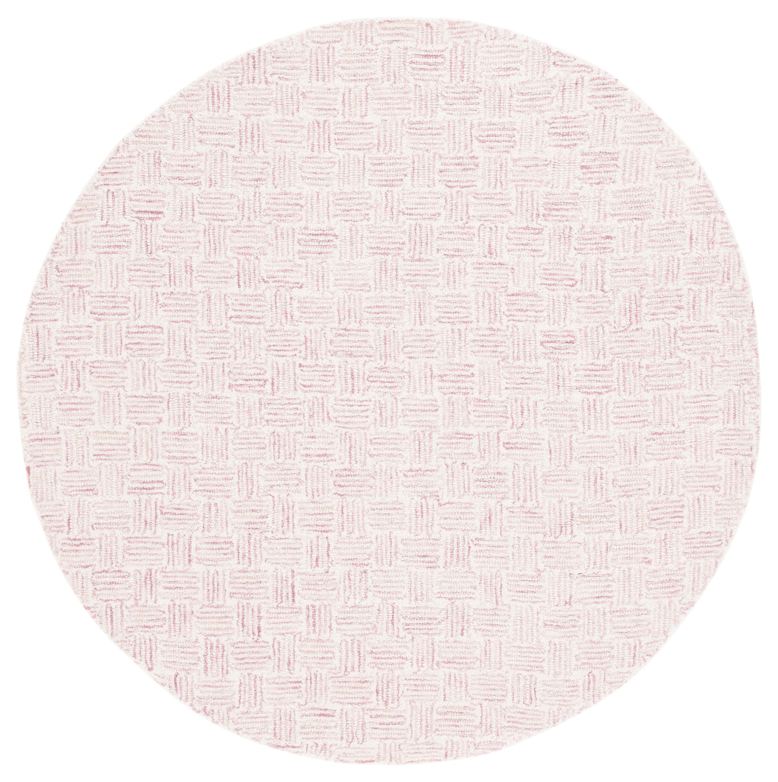 Safavieh Micro-Loop Charlotte Solid Area Rug, Pink/Ivory, 3' x 3' Round