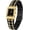 Black Gold, variant on Elegant Square Face Analog Quartz Wrist Watch for Women, Calendar Dial Decorative Bezel Bracelet Strap, Daily Dress Fashion Timepiece for Ladies